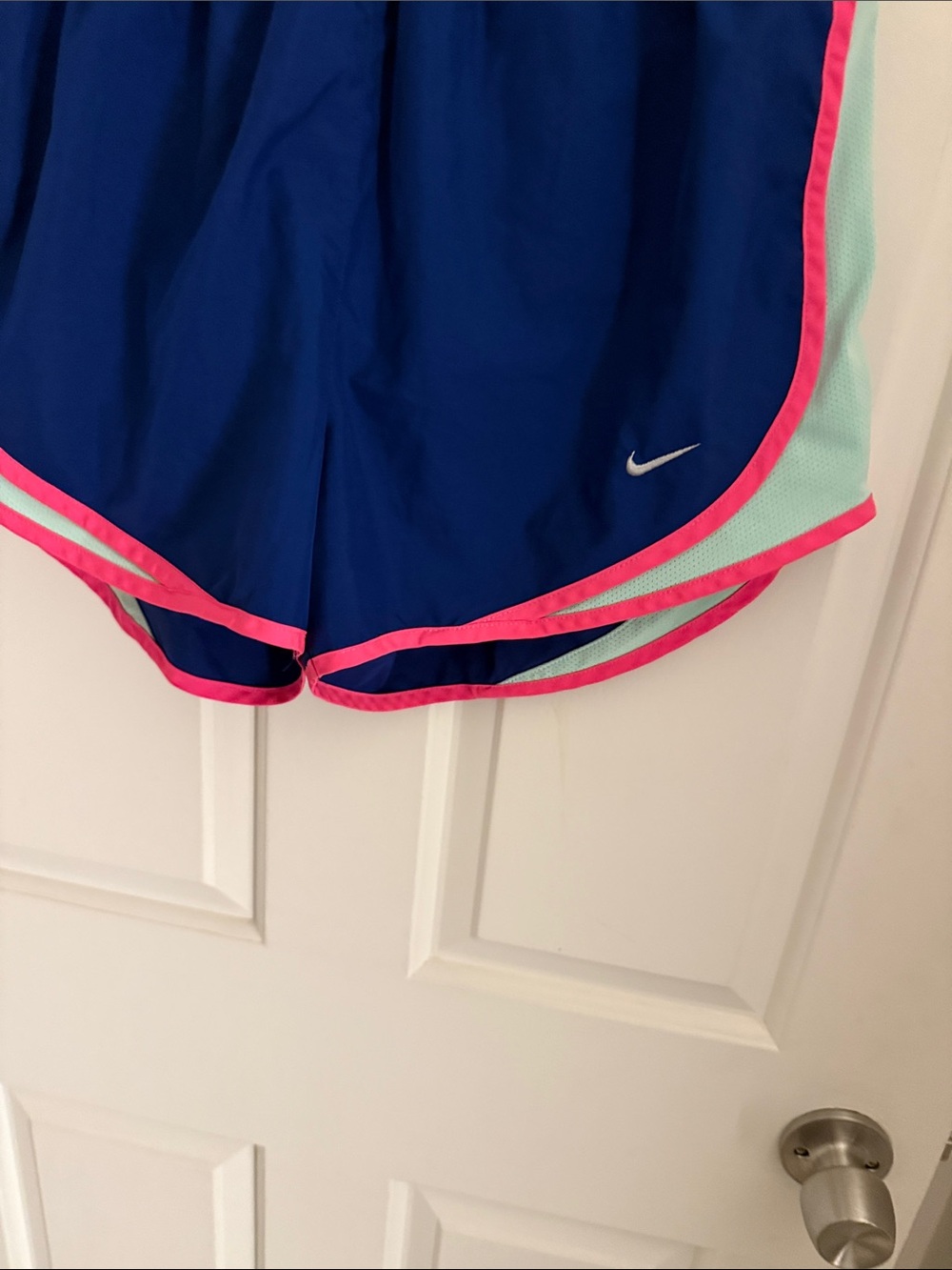 Nike Blue Athletic Shorts with Pink & Mint Trim - Picture 7 of 10